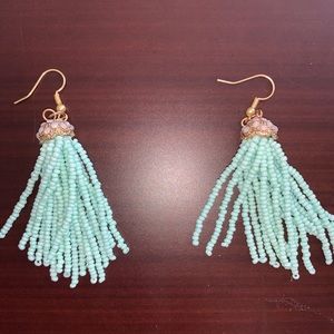 Blue tassel earrings